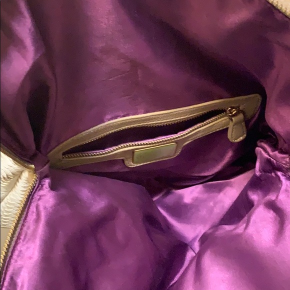 Large White leather woven bag - Picture 2 of 4